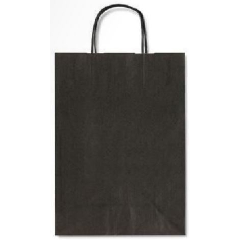 SHOPPER 22X27X10CM MANICI RITORTI NERO 25PZ