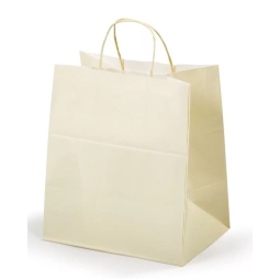 SHOPPER 28X32X20CM MANICI RITORTI BIANCO 25PZ