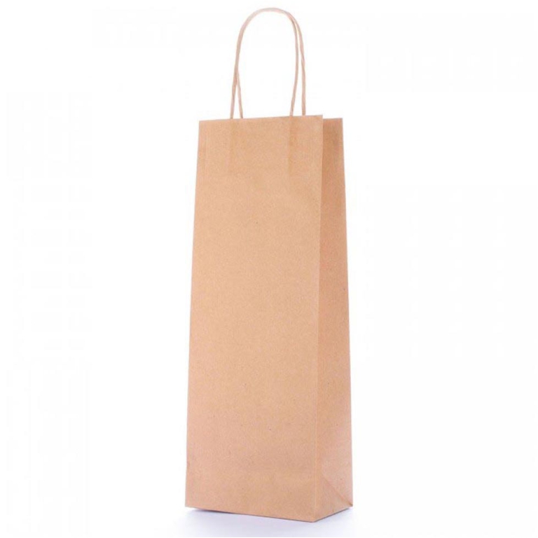 SHOPPER BOTTIGLIA 16X39X8CM MANICI AVANA 25PZ