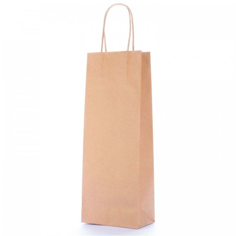 SHOPPER BOTTIGLIA 14X9X39CM MANICI AVANA 25PZ