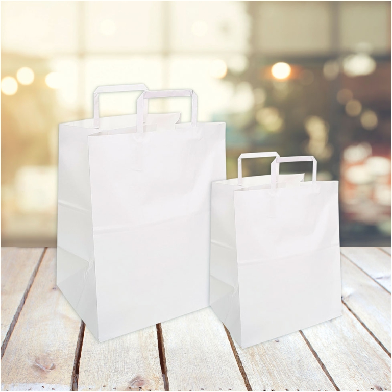 SHOPPER 35X23X25CM BIANCO 25PZ PIATTINA VASSOIO