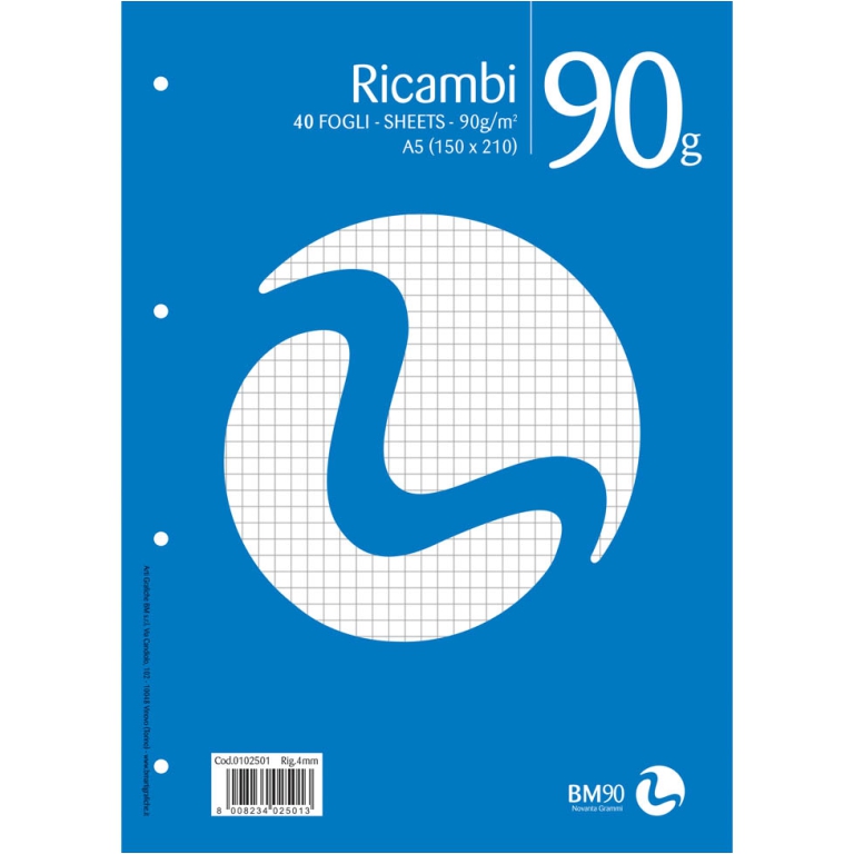 RICAMBI A5 RIGATURA 4MM 90GR 2