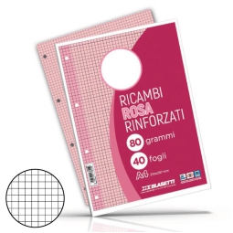 RICAMBI A4 RINFORZATI 5M  ROSA