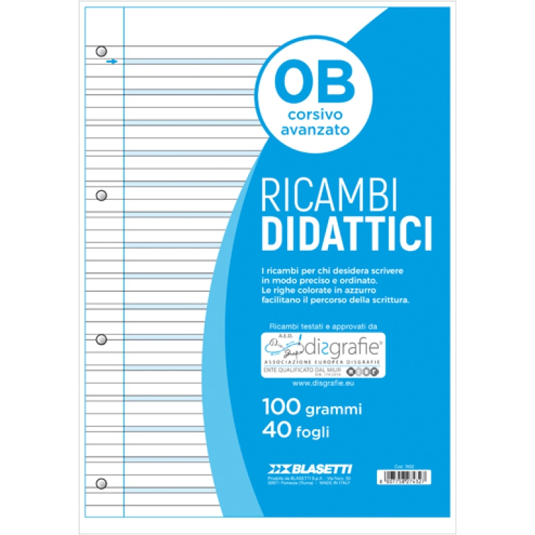 RICAMBI A4 RIGATURA B 100GR  DISGRAFICI