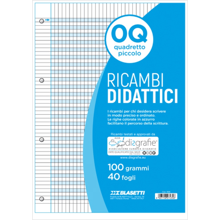 RICAMBI A4 5MM CON MARGINE  100GR DISGRAFICI