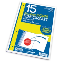 RICAMBI DOPPI RINFORZATI A4 RIG.BIANCO 100GR