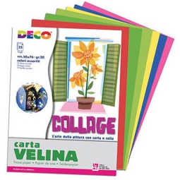 CARTA VELINA 50X76CM 25 FOGLI 20GR 5 COLORI CALDI