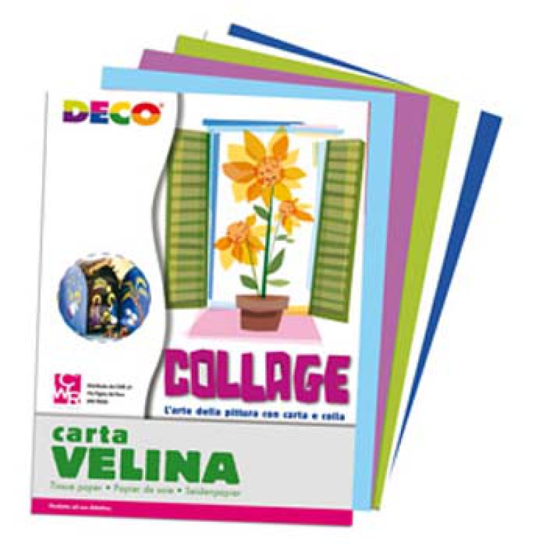CARTA VELINA 50X76CM 25 FOGLI 20GR 5 COLORI FREDDI
