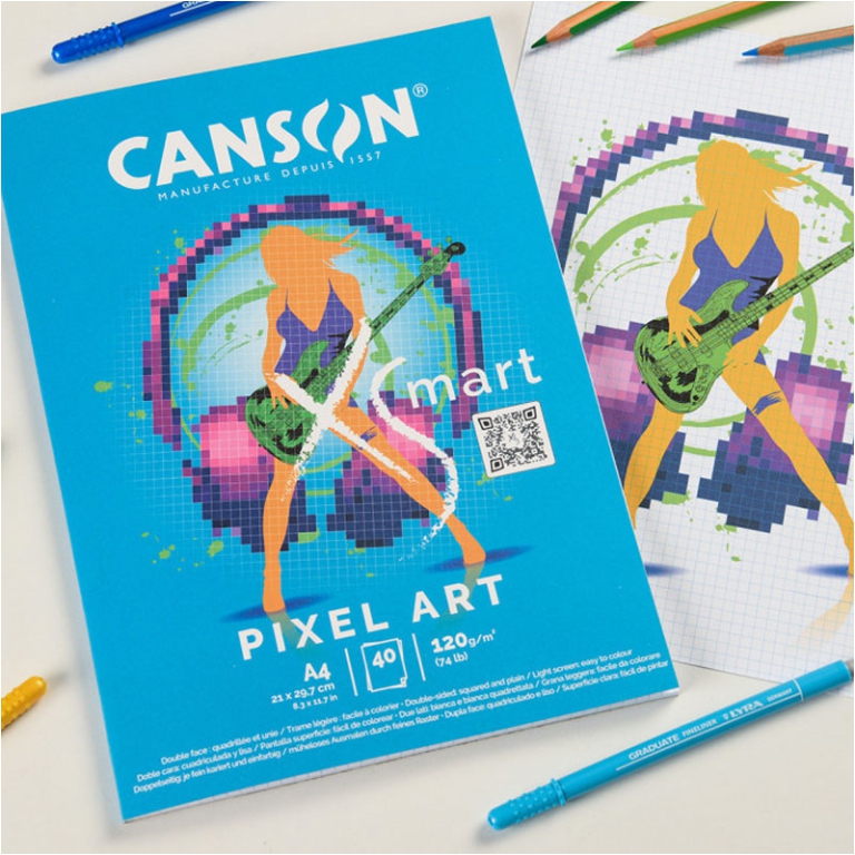 BLOCCO PIXEL ART 40FG 120GR A4 CANSON 2
