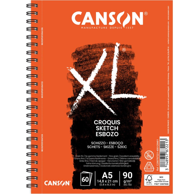 BLOCCO CROQUIS 60FG 90GR A5 XL SPIRALE L.L. CANSON