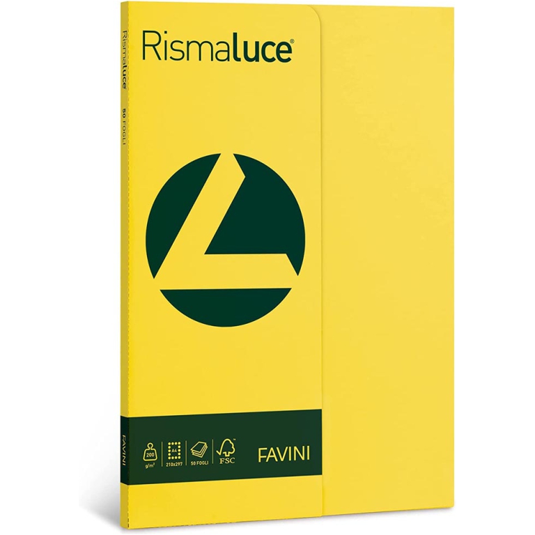 CARTA A4 200GR 50FG GIALLO SOLE RISMALUCE