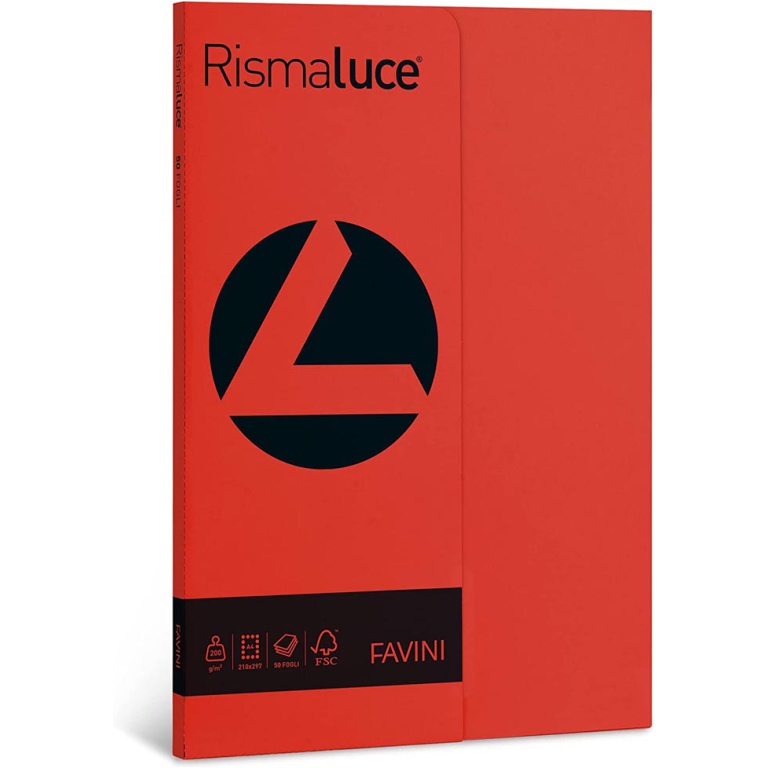 CARTA A4 200GR 50FG ROSSO RISMALUCE