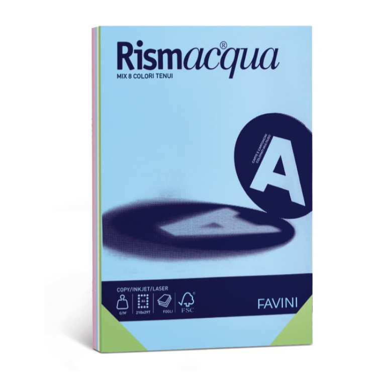 CARTA A3 90GR 300FG COLORI ASSORTITI RISMACQUA