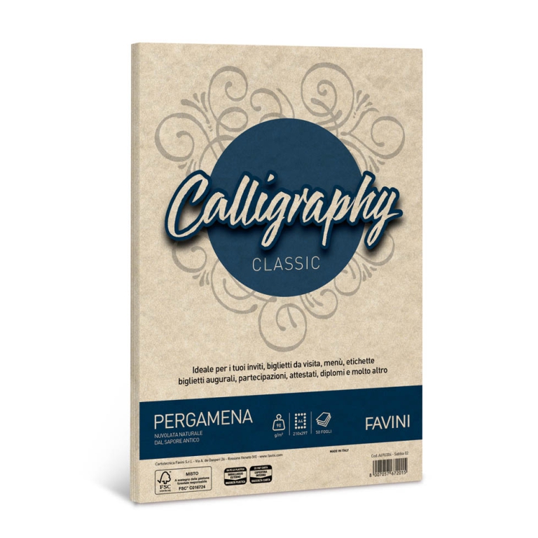 CARTA CALLIGRAPHY A4 50FG 90GR SABBIA PERGAMENA