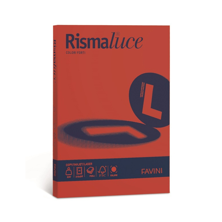 CARTA A3 200GR 125FG ROSSO SCARLATTO RISMALUCE