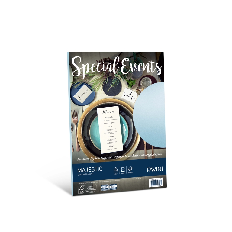 CARTA PERLATA A4 20FG 120GR AZZURRO SPECIAL EVENTS