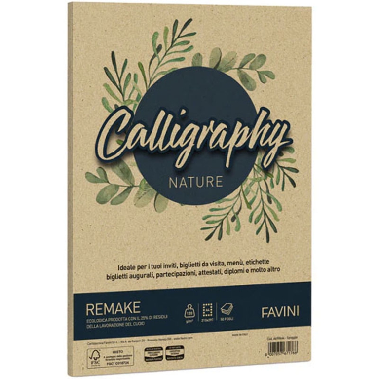 CARTA CALLIGRAPHY A4 50FG 120GR REMAKE SPIAGGIA