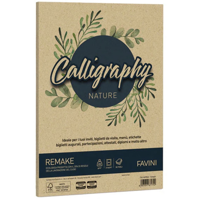 CARTA CALLIGRAPHY A4 50FG 250GR REMAKE SPIAGGIA