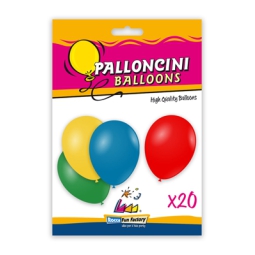 PALLONCINI 20PZ 26CM COLORI ASSORTITI BIO