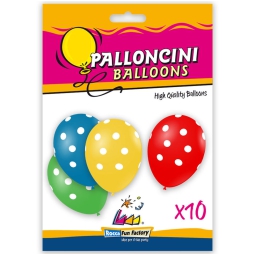PALLONCINI LATTICE 30CM  10PZ POIS