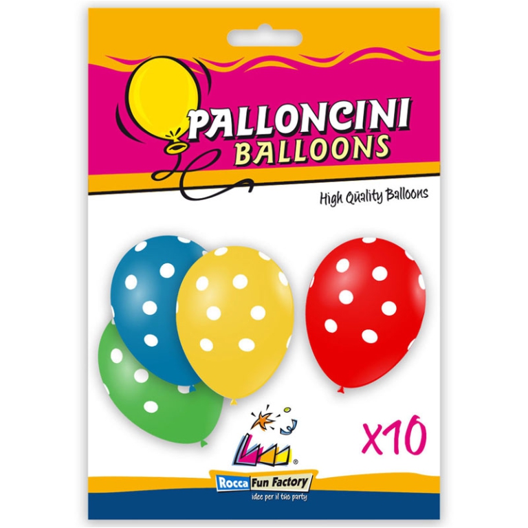 PALLONCINI LATTICE 30CM  10PZ POIS