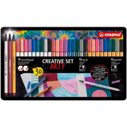 CREATIVE SET ARTY 30PZ SCATOLA METALLO STABILO