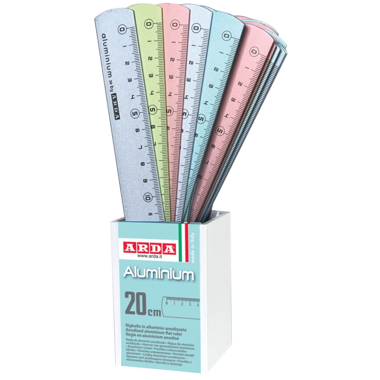 RIGA 20CM 24PZ ALLUMINIO COLORATO BARATTOLO 2