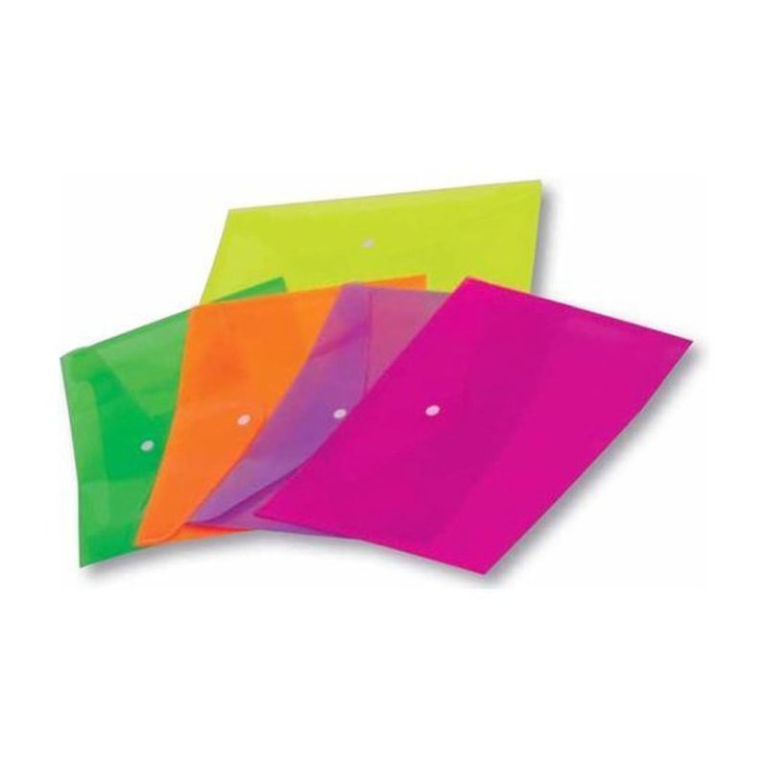 BUSTE CON BOTTONE A4 5PZ FLUO