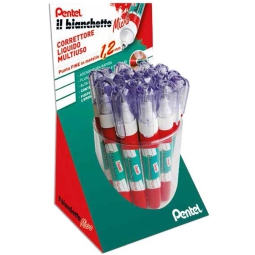 CORRETTORE A PENNA 7ML BIANCHETTO 12PZ PENTEL