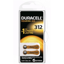 BATTERIE DA 312 ACUSTICA 6PZ DURACELL