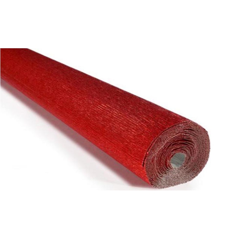 ROTOLO CARTA CRESPA 60GR ROSSO METALLIZZATO 10PZ