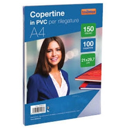 QUADRANTI PVC A4 ROSSO TRASPARENTE 100PZ 150 MIC.