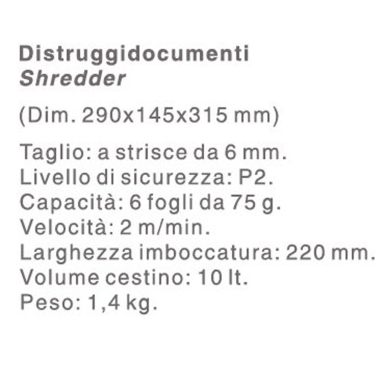 DISTRUGGIDOCUMENTI S056 A STRISCE 6MM 10LT 2