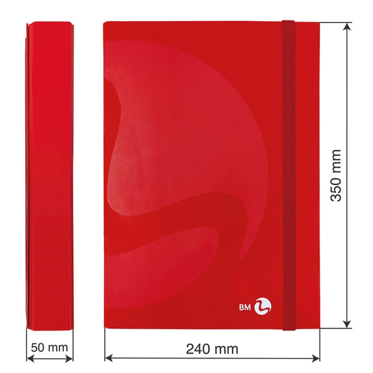 PORTAPROGETTI DORSO 5 CON ELASTICO PIATTO ROSSO 3