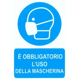 TARGA 20X30 PVC OBBLIGO  MASCHERINA T06129