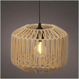 LAMPADARIO FERRO E VIMINI D24,5H18CM AVANA