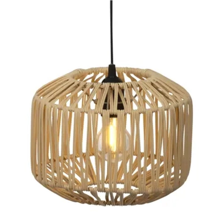 LAMPADARIO FERRO E VIMINI D24,5H18CM AVANA 2