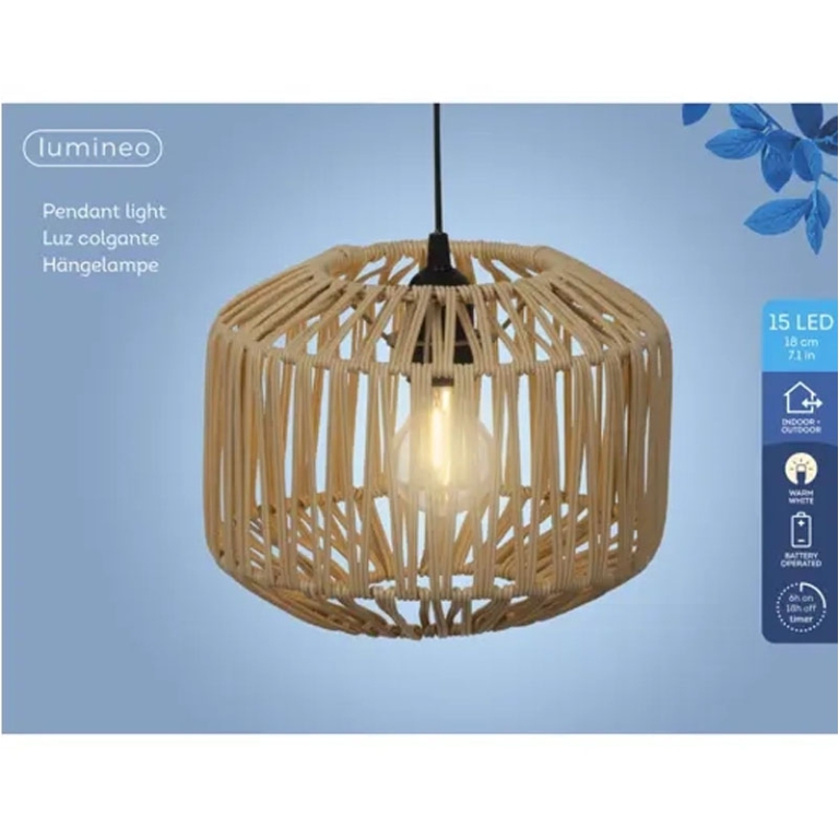 LAMPADARIO FERRO E VIMINI D24,5H18CM AVANA 3