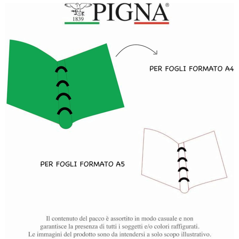 COPERTINE AD ANELLI A4   030 MONOCROMO 5PZ 5