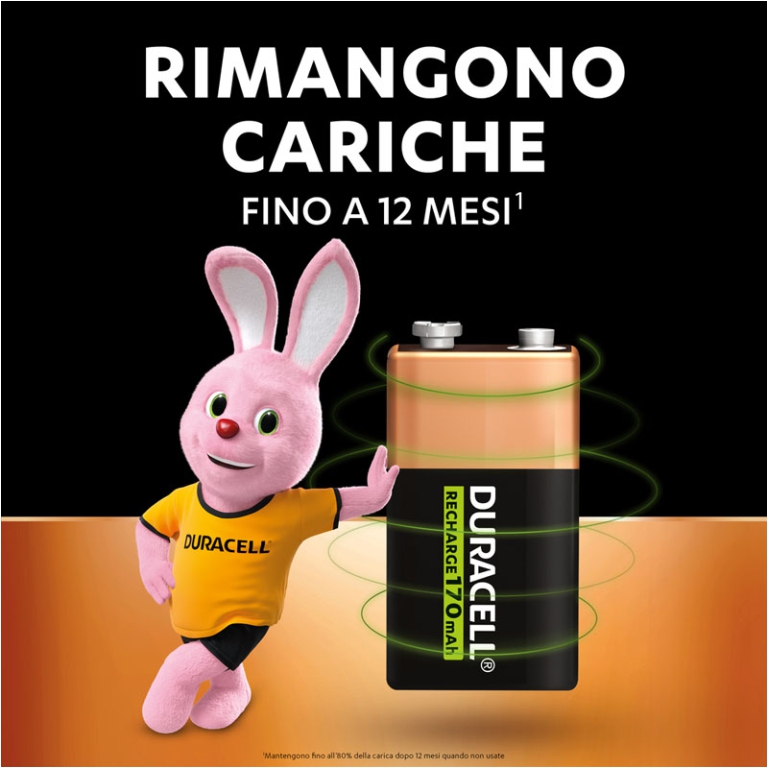 BATTERIE 9V RICARICABILI DURACELL 3