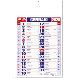 CALENDARI OLANDESI 29X47CM QUADRETTI ROSSO BLU