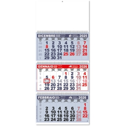 CALENDARI OLANDESI 31X80CM TRITTICO ROSSO BLU