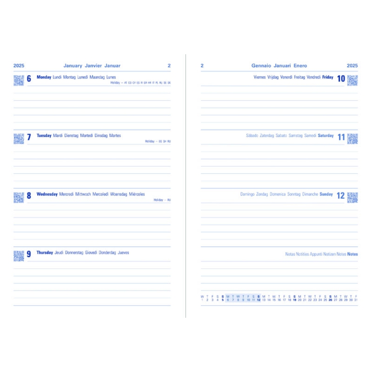 AGENDA SETTIMANALE 15X21CM CONSCIOUS LETTS 3