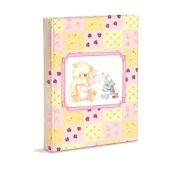 ALBUM NASCITA ROSA ANIMALETTI 200 TASCHET. 13X19CM