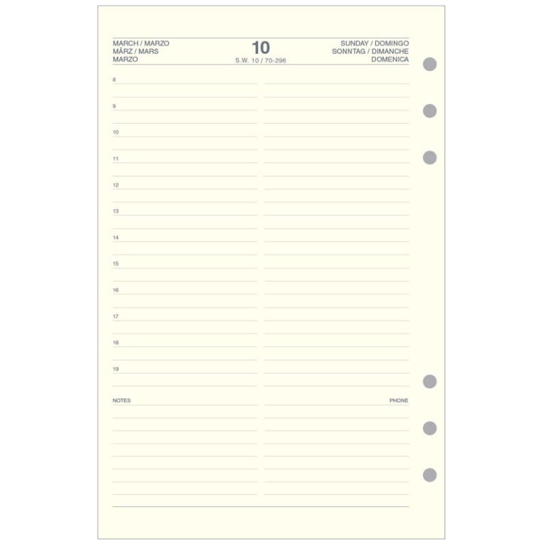 RICAMBIO ORGANIZER GIORNALIERO 15X21CM GIALLO