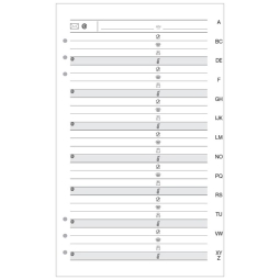 RICAMBIO ORGANIZER RUBRICA ALFABETO 7,5X12,7CM