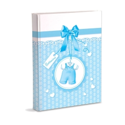 ALBUM BATTESIMO CELESTE  TUTINA 200 TASCH. 13X19CM