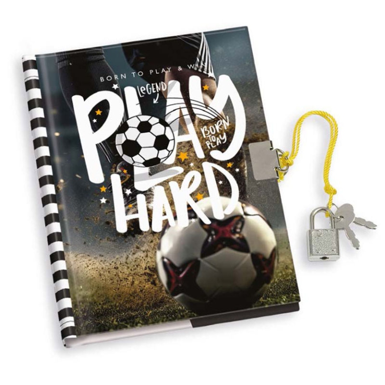 DIARIO SEGRETO 13X18CM BIANCO FOOTBALL LUCCHETTO 2