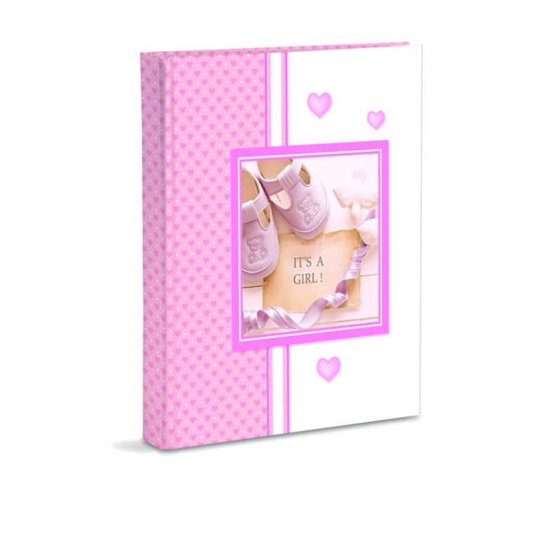 ALBUM NASCITA ROSA IT'S ... 30FG CON VELINA 23X30
