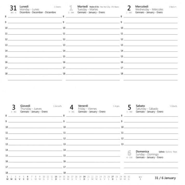 AGENDA SETTIMANALE 21X30 A4 SPIRALATA POLIPLAN 2